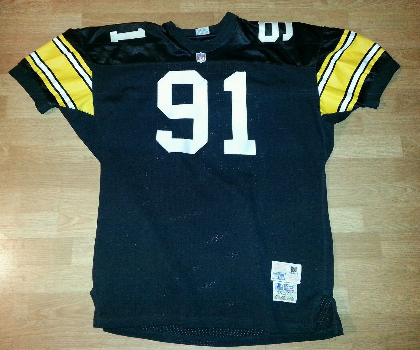 NFL Pittsburgh Steelers Black Game Worn Used Kevin Greene Jersey # 91 1995 RARE!