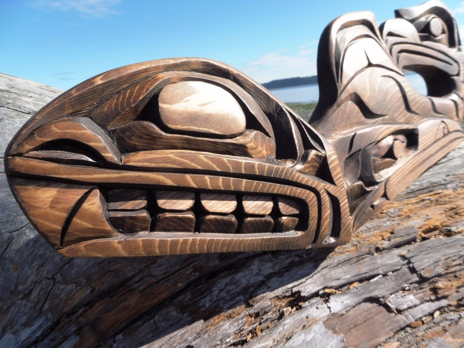 Northwest Coast First Nations native Art carving Transforming Whale, Indigenous