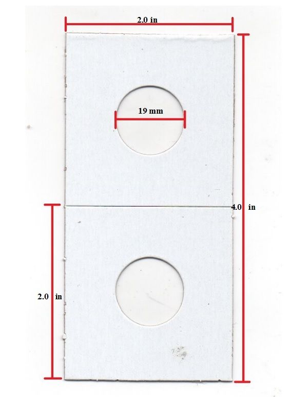 Three Hundred (300) Assorted Sizes-2X2 Cardboard/Mylar Coin Holders Flips