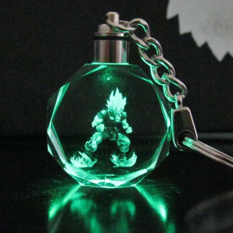 Dragon Ball Dragonball Z Super Saiyajin Goku Crystal Keychain LED light Pendant