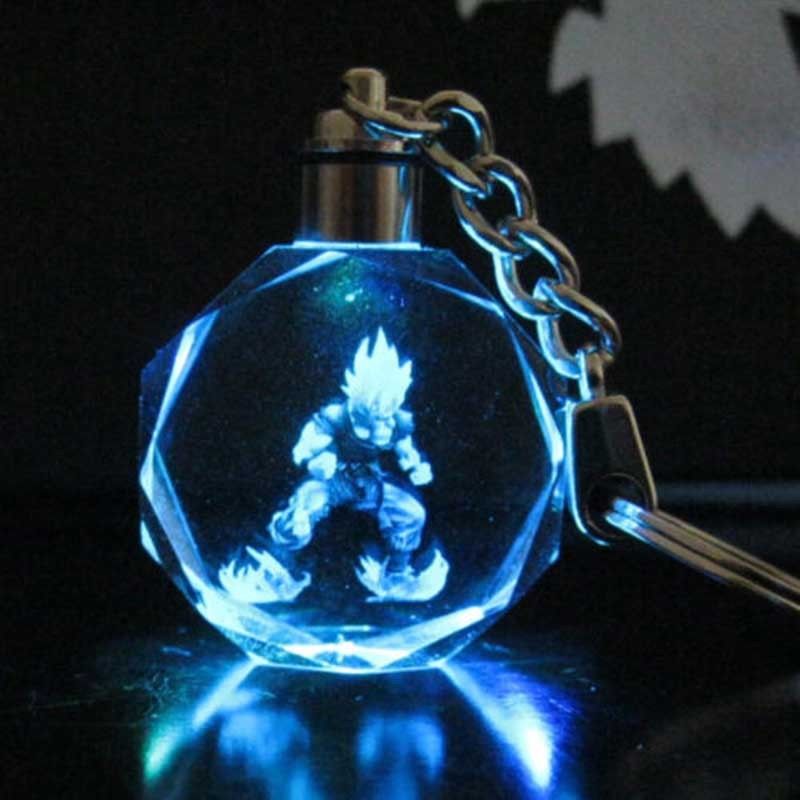 Dragon Ball Dragonball Z Super Saiyajin Goku Crystal Keychain LED light Pendant