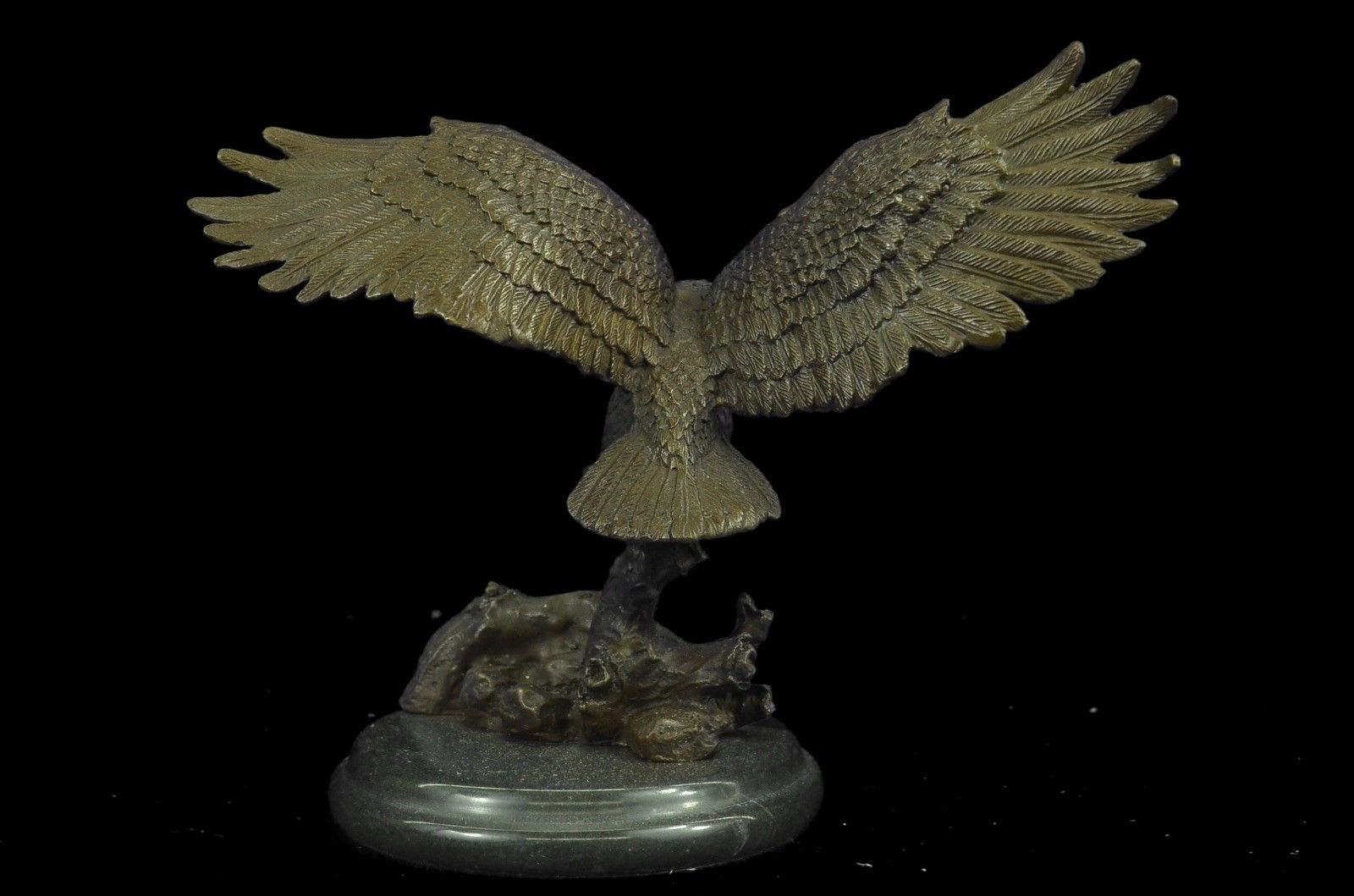 Sculpture Statue EAGLE IN FLIGHT CLASSICAL FIGURINE FOWL ART DECO FIGURE Bronze