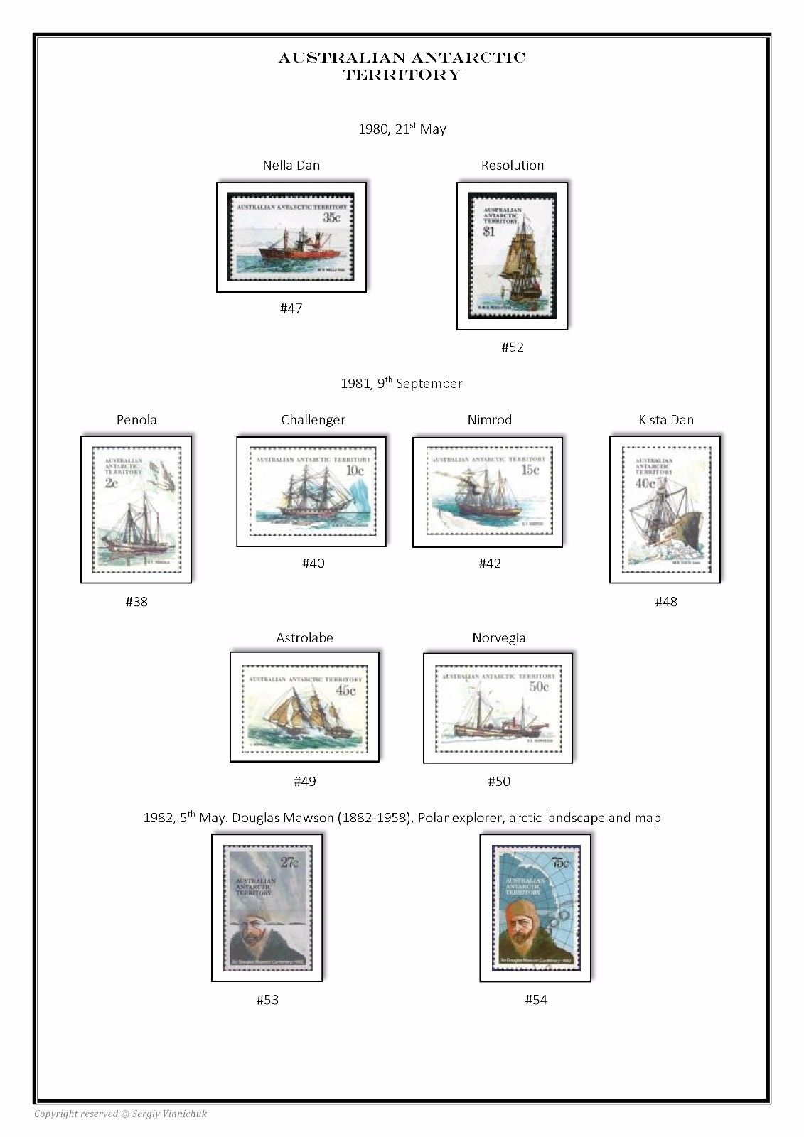 Australian Antarctic Territory 1957-2017 PDF STAMP ALBUM PAGES