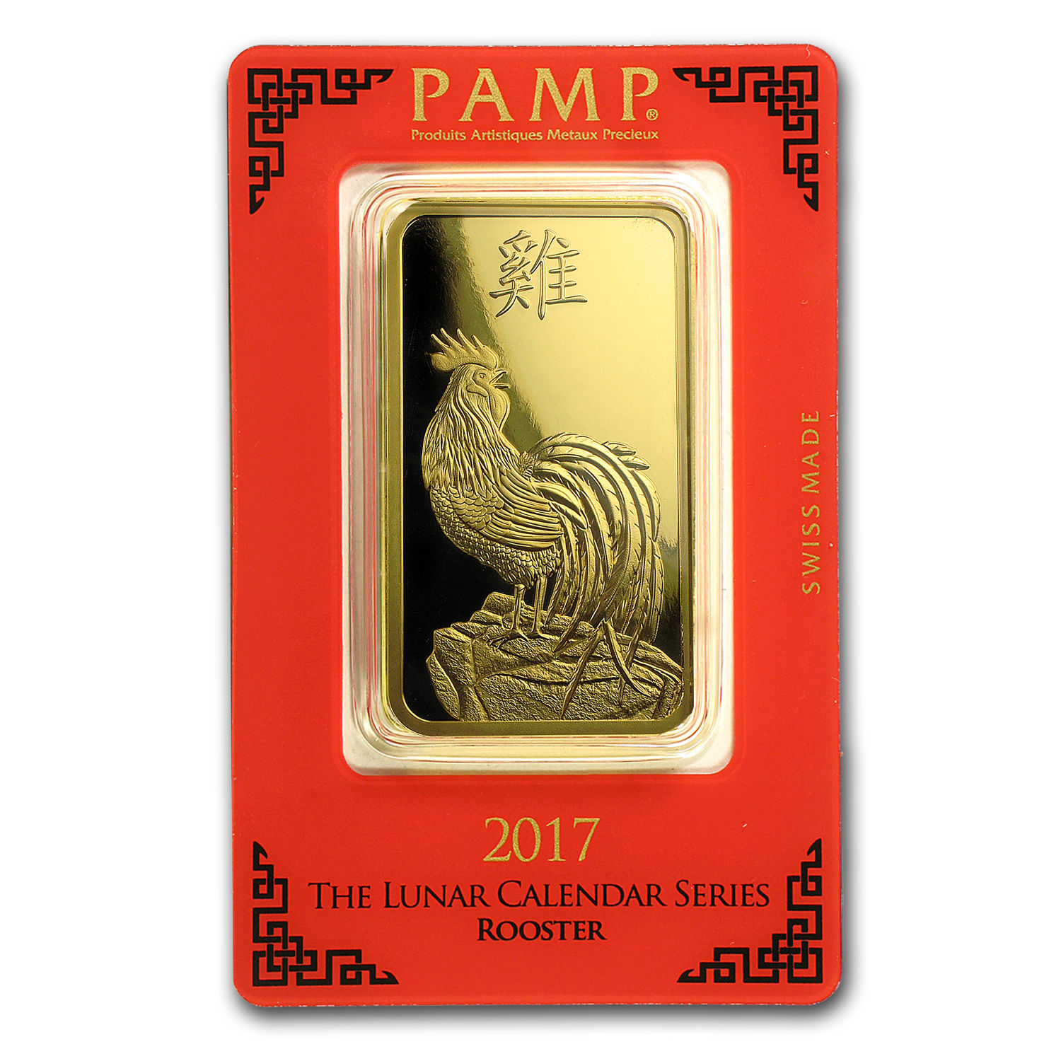 100 gram Gold Bar - PAMP Suisse Year of the Rooster (In Assay) - SKU #104121