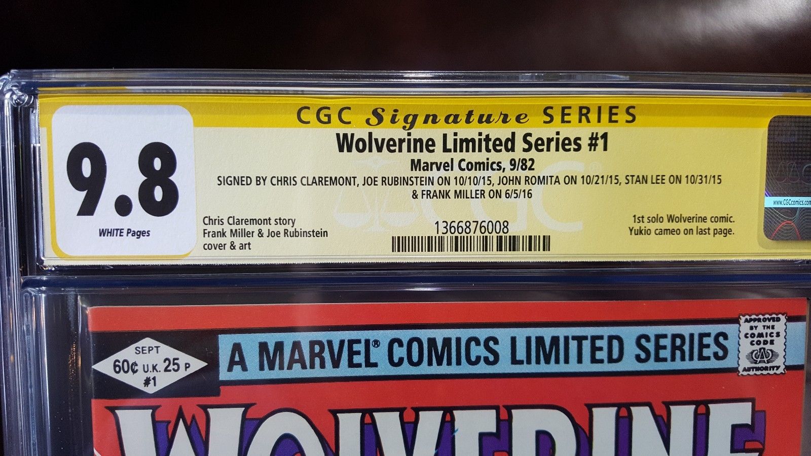 Wolverine LTD Series #1 9.8 CGC Stan Lee, Romita, Claremont, Rubinstein & Miller