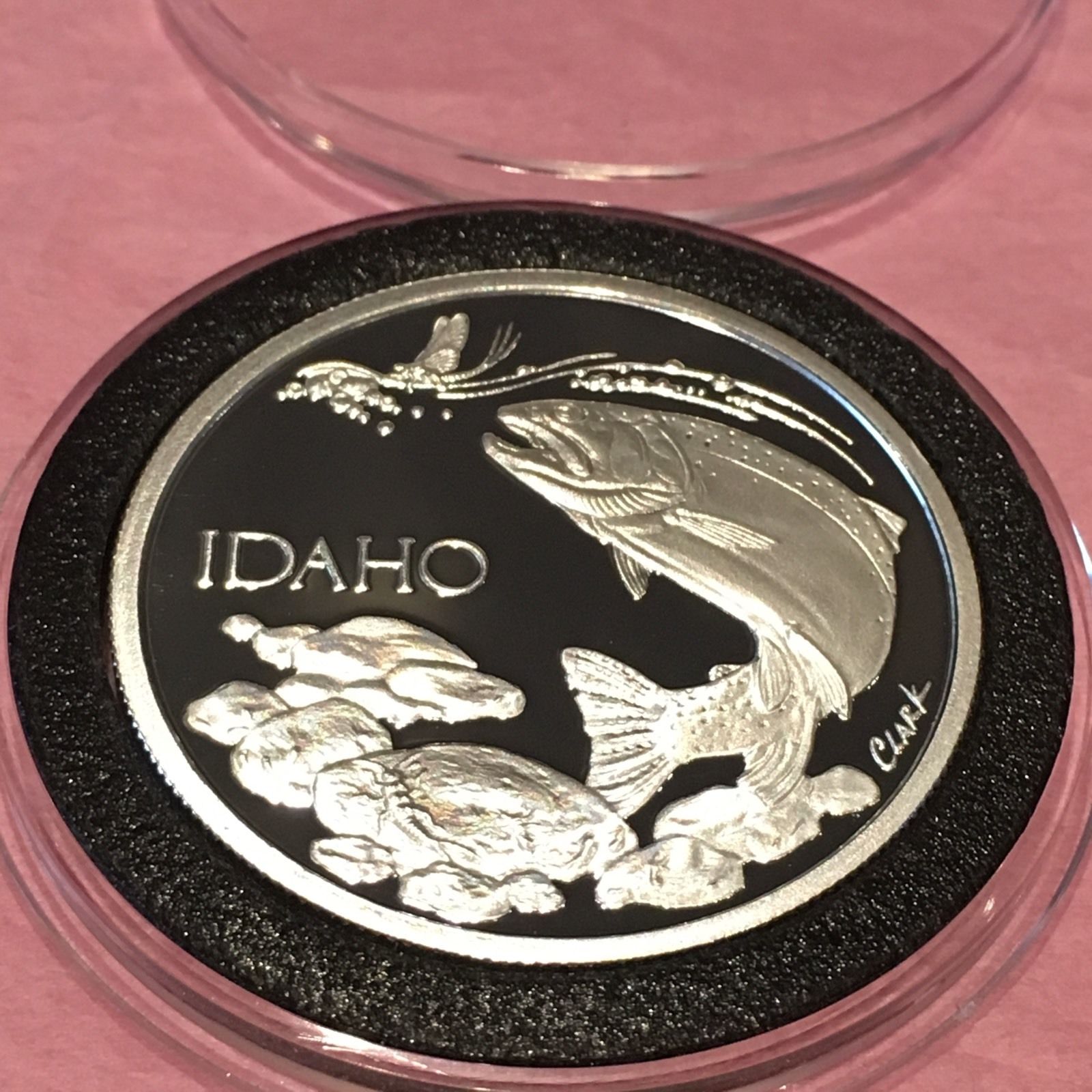 Idaho Trout Fish Proof Collectible Coin 1 Troy Oz .999 Fine Silver Round Scarce