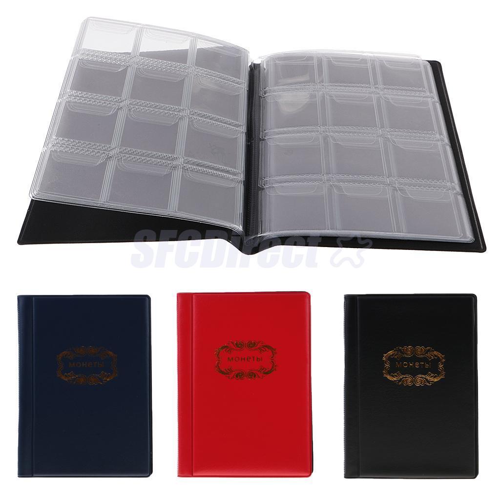 120Pcs Coin Album Holders 10 Pages for Coins Collector Collection Book Blue