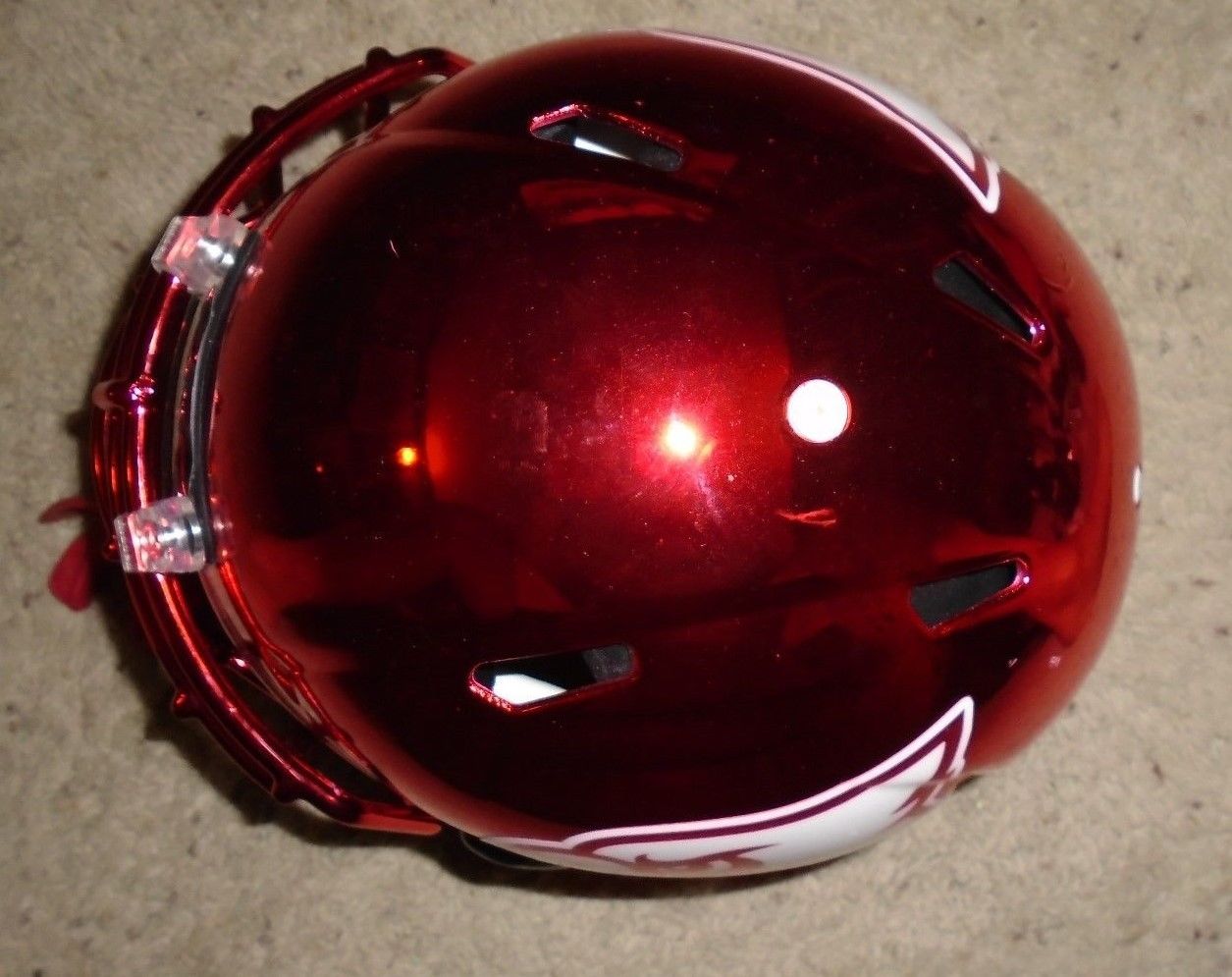 Louisville Cardinals Football Authentic Game Used Red Chrome Ridell Speed Helmet