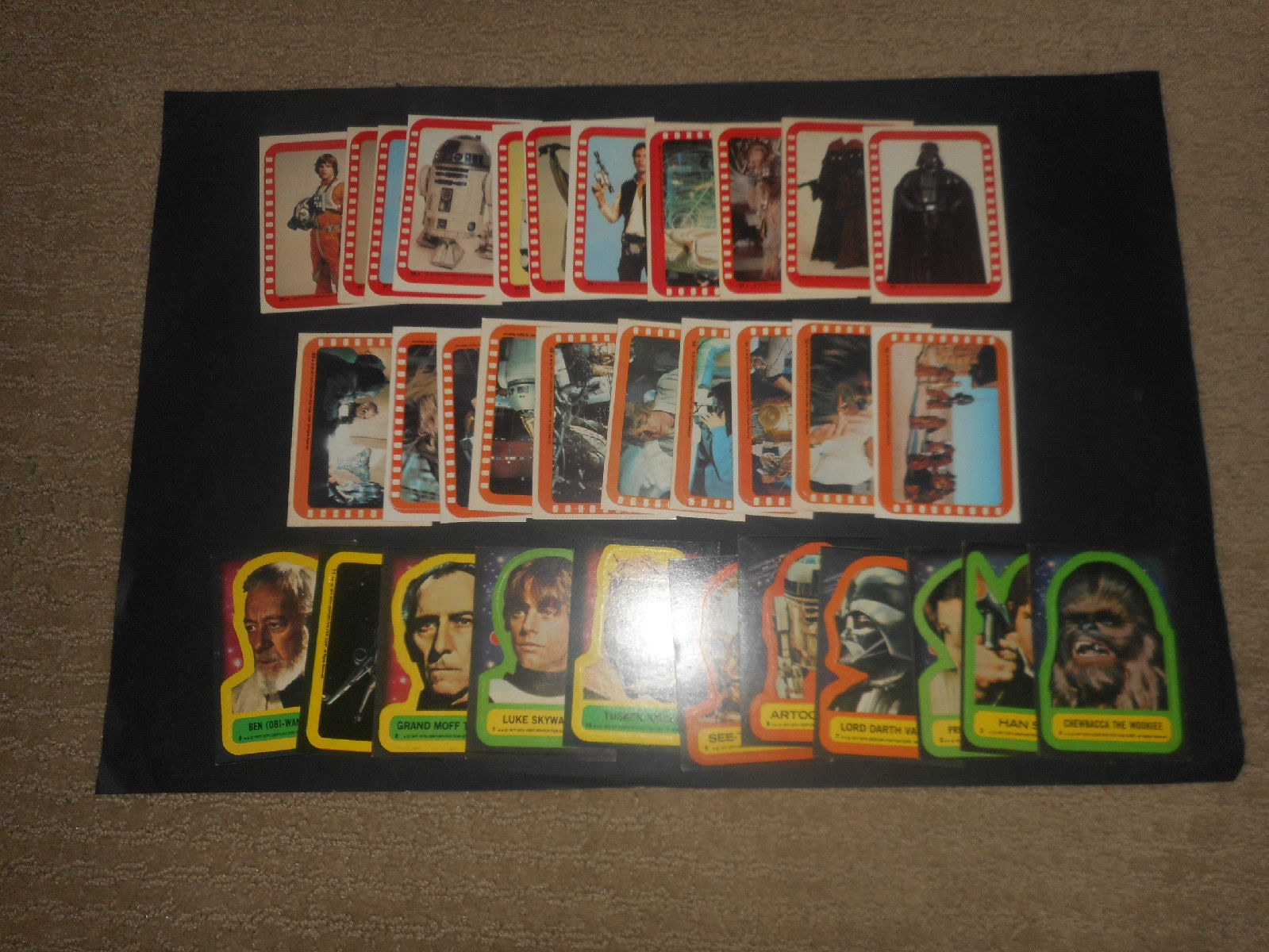 1977 Topps Star Wars Fox Films Series 1 -5 Complete 55 Sticker Card Set EX+