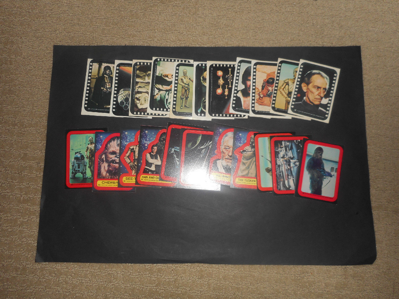 1977 Topps Star Wars Fox Films Series 1 -5 Complete 55 Sticker Card Set EX+