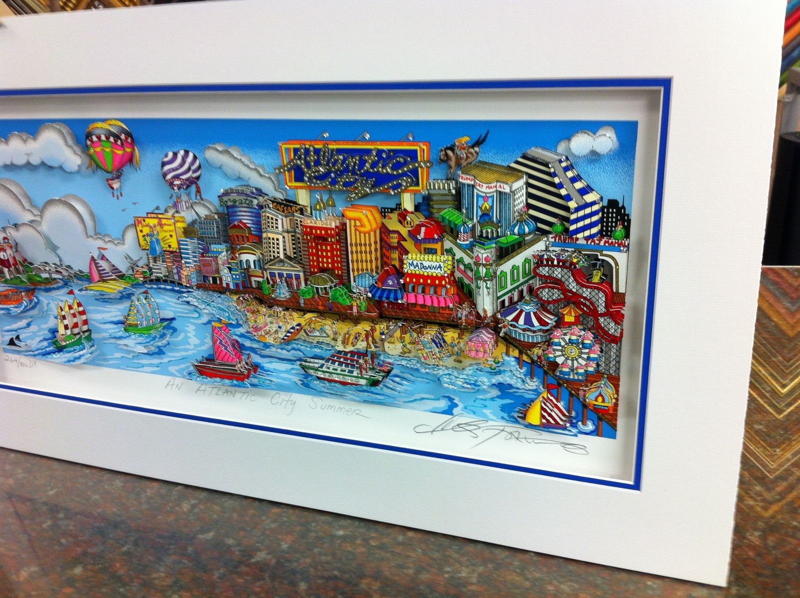 Charles Fazzino "An Atlantic City Summer " 3-D Art Signed & Number Framed