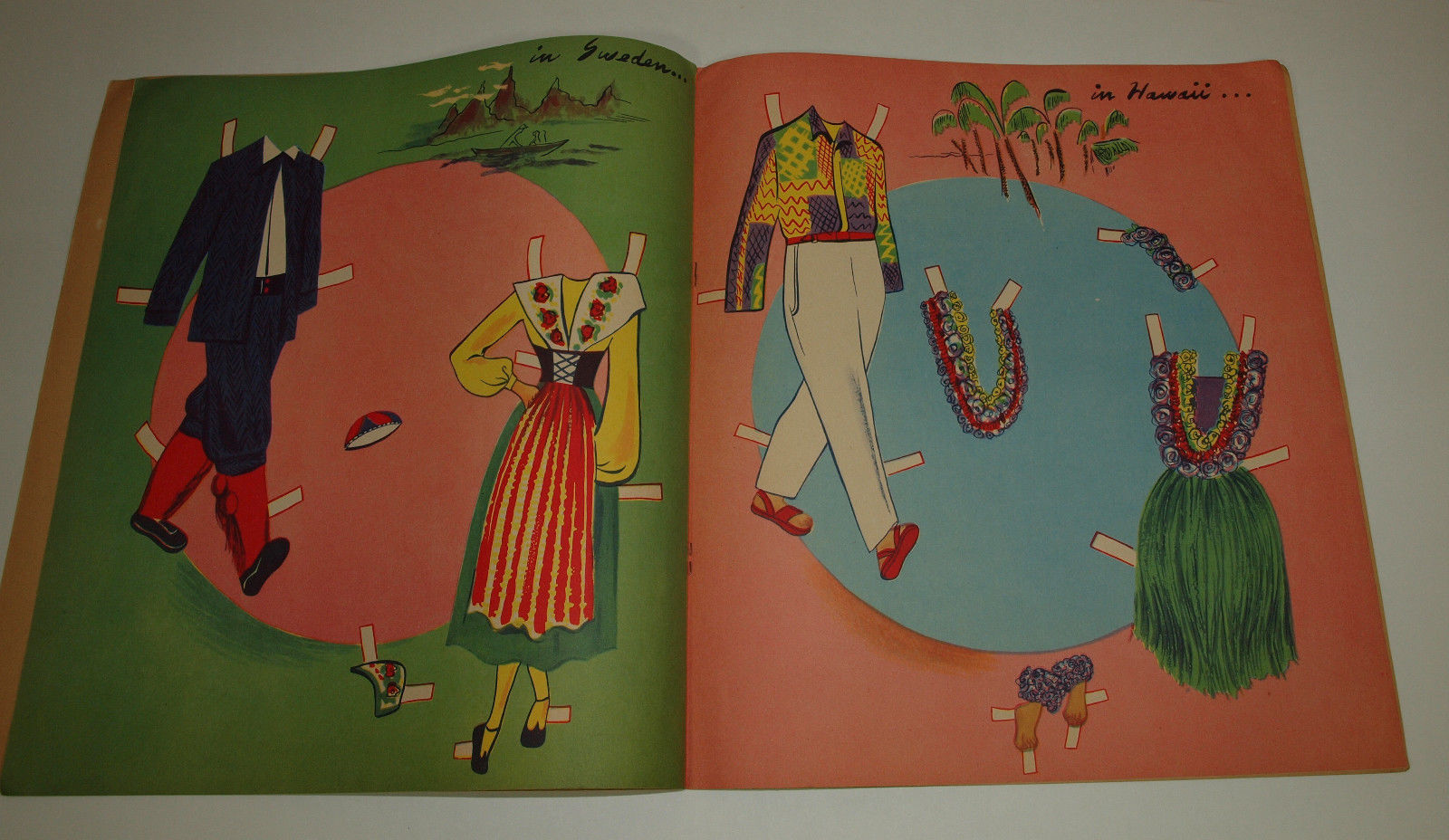 Vintage Reuben Lilja 1940s Paper Dolls BOB & BARBARA Around The World Uncut