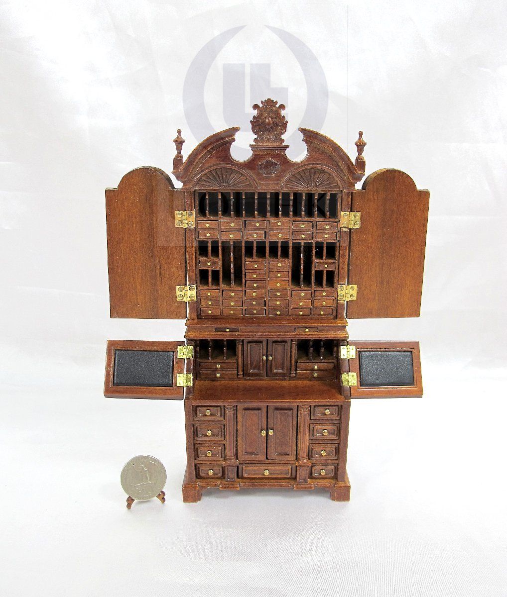 Wooden Miniature 1:12 Scale The"" ALEXANDER" Secretaire For Doll House [WN]