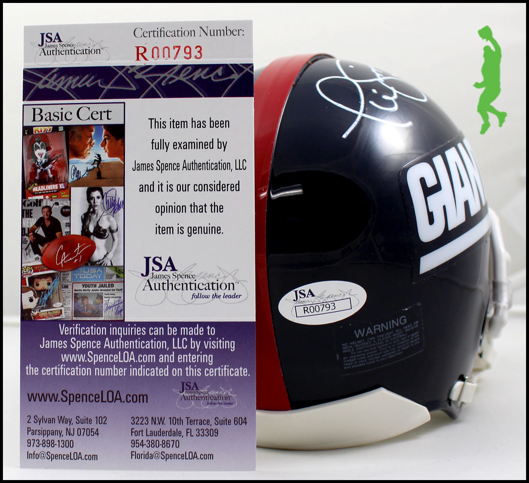 PHIL SIMMS AUTOGRAPHED SIGNED NEW YORK GIANTS MINI FOOTBALL HELMET JSA COA