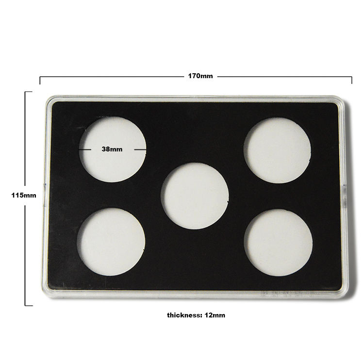 WR Transparent Acrylic Coin Display Holder Suit 38mm Diameter for 5pcs Coin Set