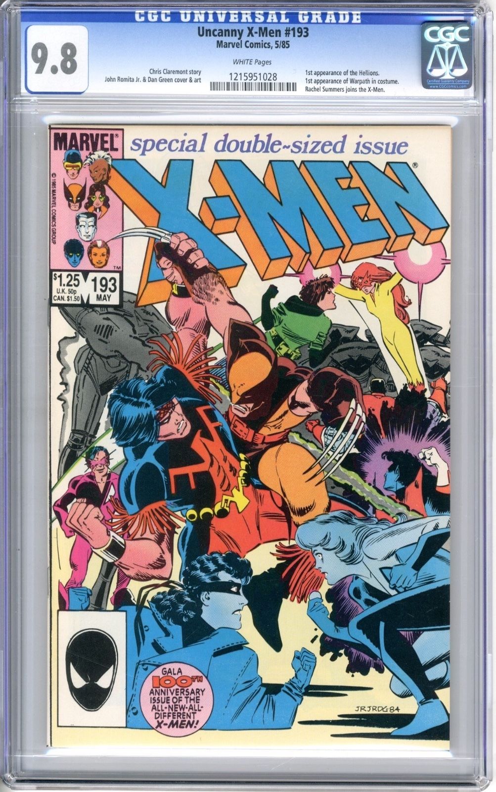 Uncanny X-Men #193  CGC  9.8  NMMT   white pages