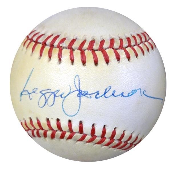 Reggie Jackson Authentic Autographed Signed AL Baseball Yankees, A's PSA/DNA