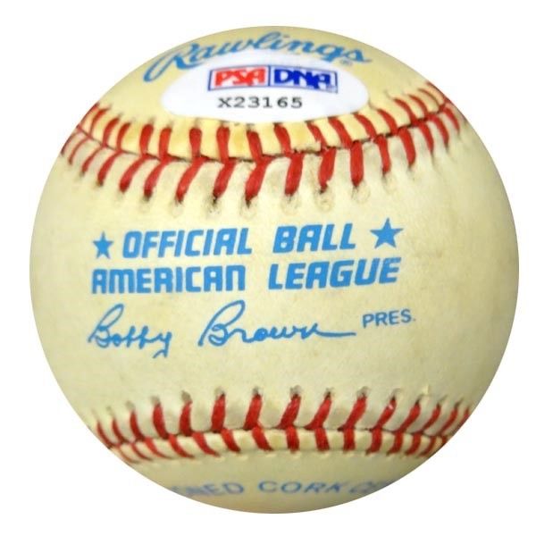 Reggie Jackson Authentic Autographed Signed AL Baseball Yankees, A's PSA/DNA