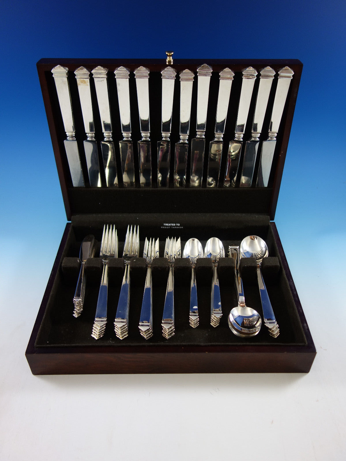 Hampton by Tiffany and Co Sterling Silver Flatware Set 12 Service 72 Pcs Dinner