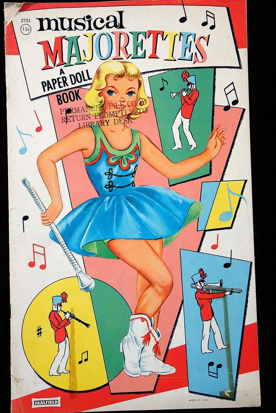 Un-Cut Paper Doll Book - Musical Majorette, Saalfield 1960s- Saalfield Archive