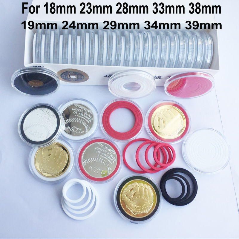 20 Acrylic Round Capsules Coin Holder Case Storage Display US Cent Penny Quarter