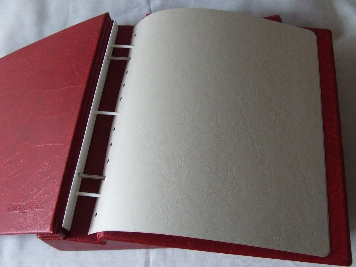 USA LIGHTHOUSE RED LUXURY PADDED TURNBAR STAMP ALBUM & SLIPCASE, EXCELLENT COND