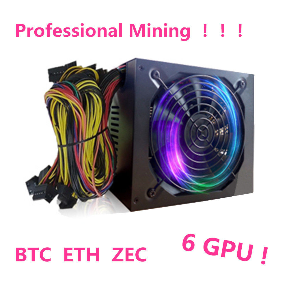 1800W Mining ATX Power Supply 6 GPU Minería Fuente De Alimentación Para ETH BTC