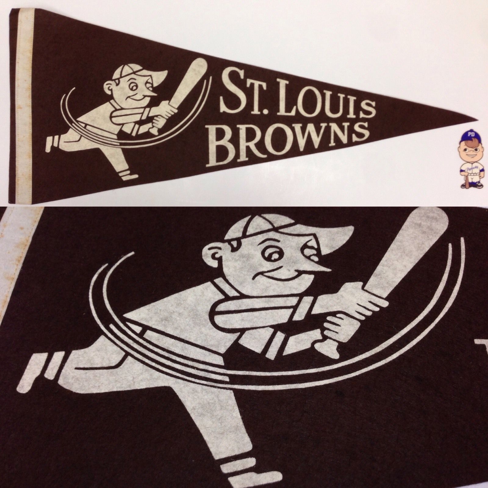 1940's St Saint Louis Browns Stl Pennant Mlb Baseball 11x28