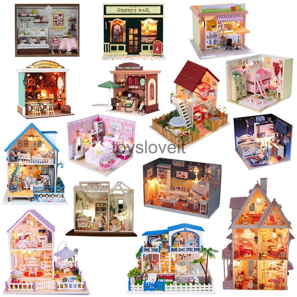 DIY Doll House Cake Shop Dollhouse Miniature Furniture w/Light Handcraft Kit