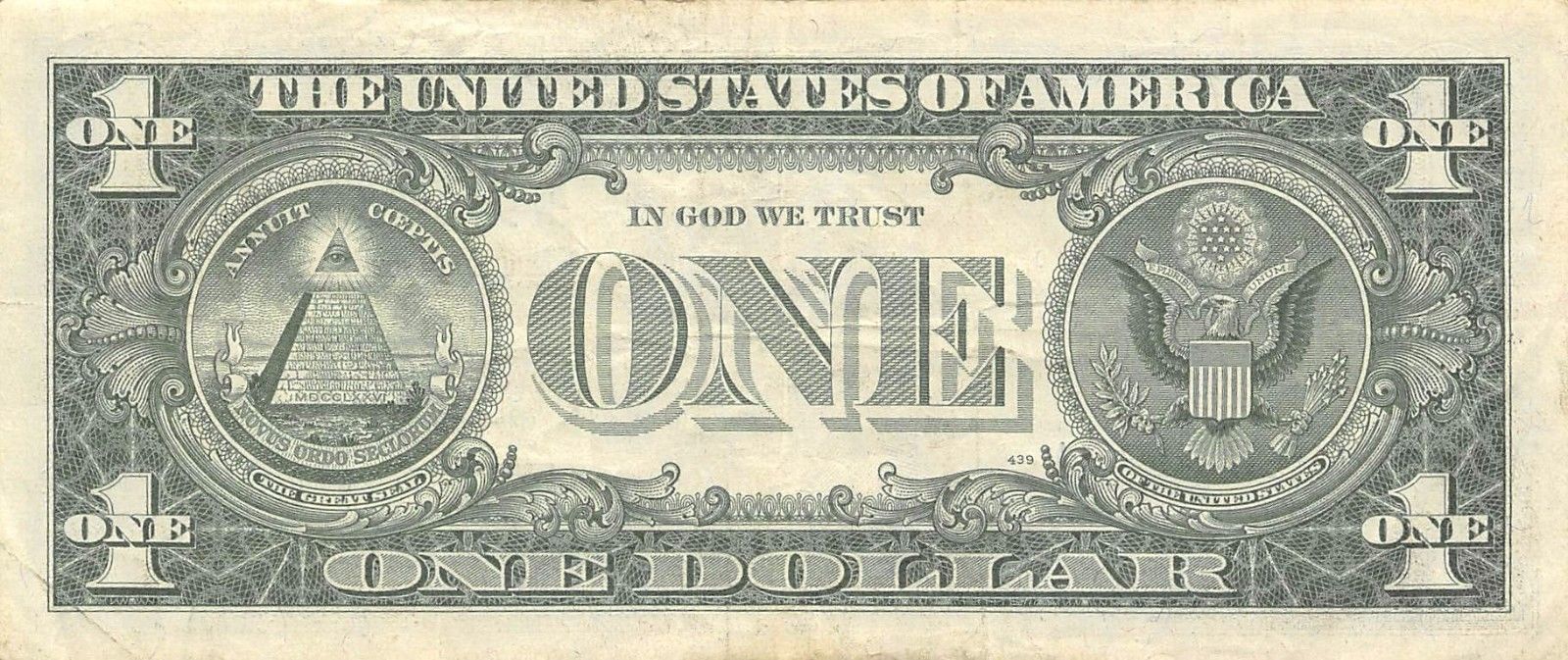 USA  $1  Silver Certificate  Series of 1957B  Circulated Banknote