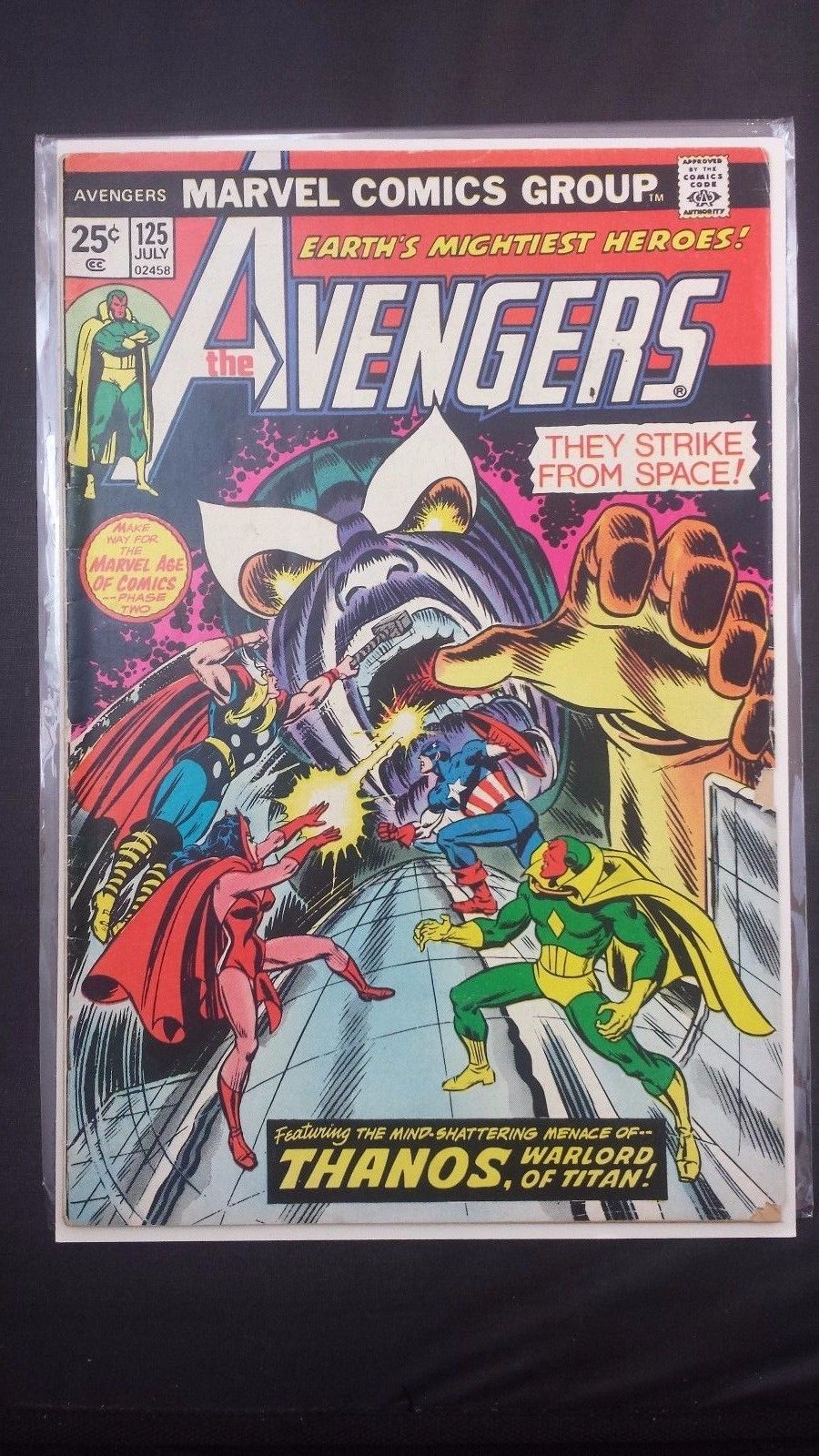 The Avengers #125 Collectible Marvel Bronze Age Comic Book Thanos