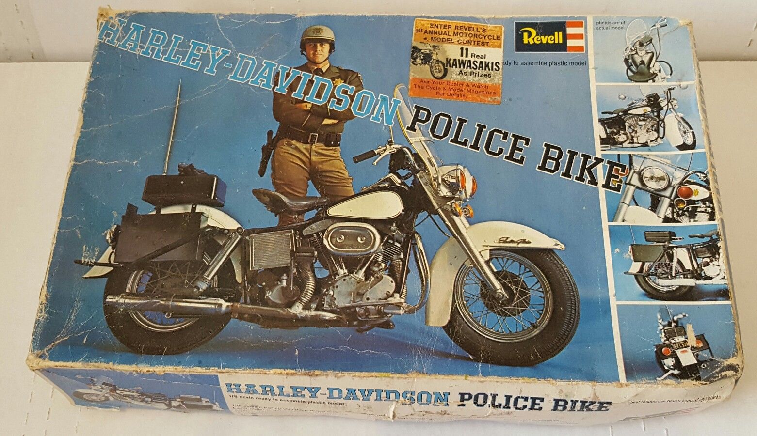 vintage 1969 Revell harley davidson police bike model kit in box rare