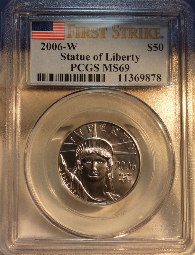 2006 W Platinum Eagle $50 PCGS MS 69 RARE First Strike - Only 2,577 Minted