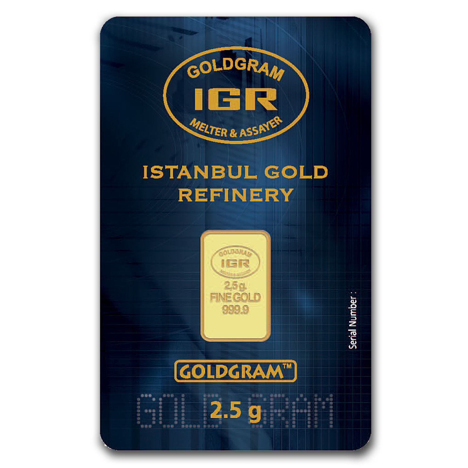 2.5 gram Gold Bar - Istanbul Gold Refinery (In Assay) - SKU #61581
