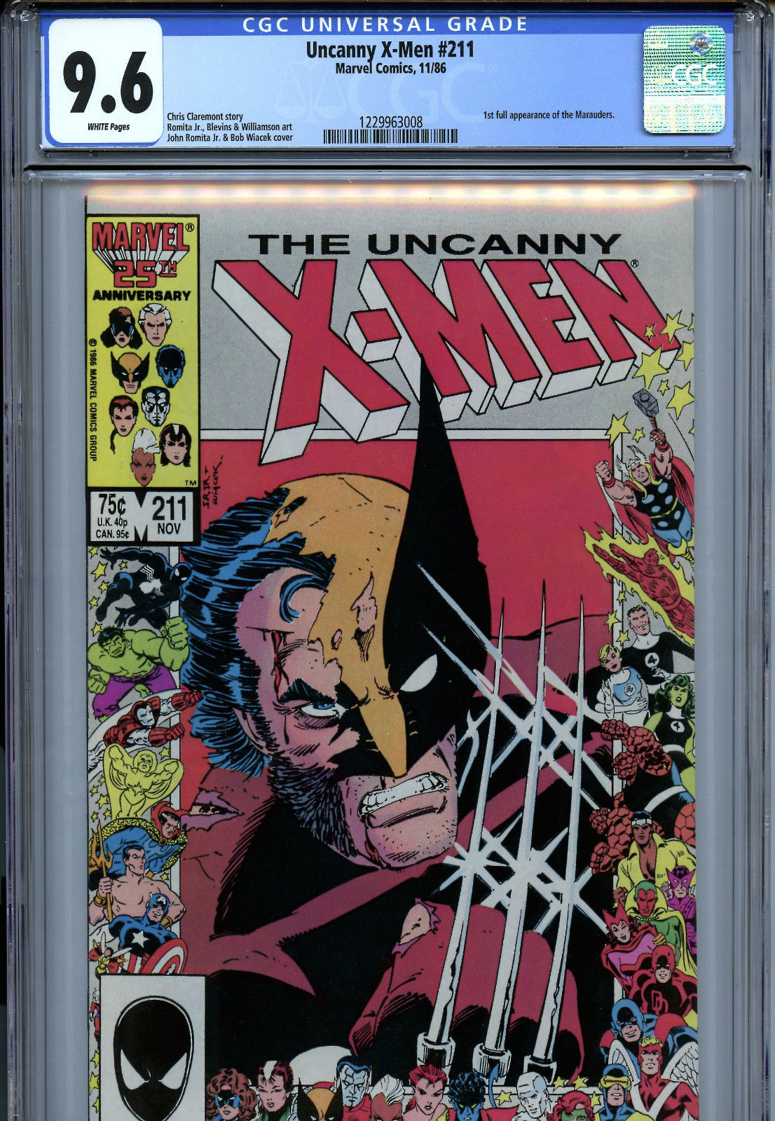 Uncanny X-Men #211 (1986) Marvel CGC 9.6 White 1st Marauders