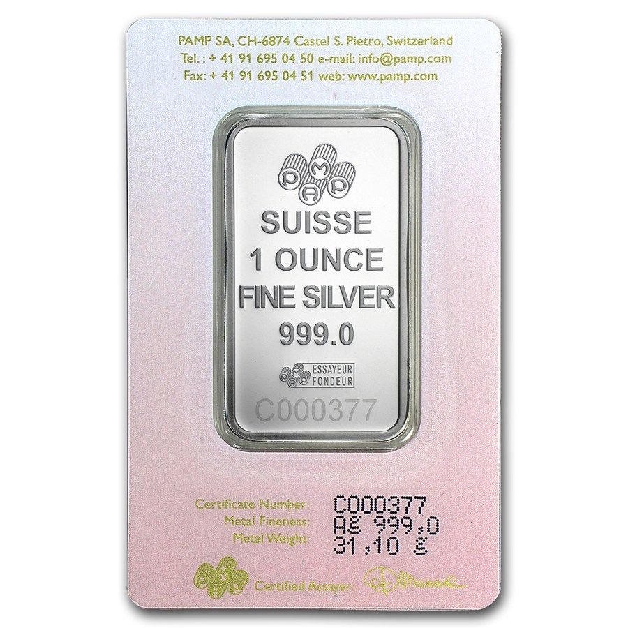 1~OUNCE ~ PURE 999 SILVER ~ LOVE  ALWAYS ~ PAMP SUISSE ~SEALED BAR~ $38.88