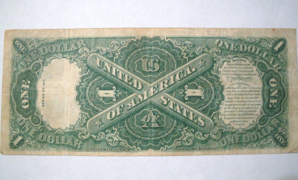 1917 $1 One Dollar Bill R61521224A Red Seal United States Large Currency Note