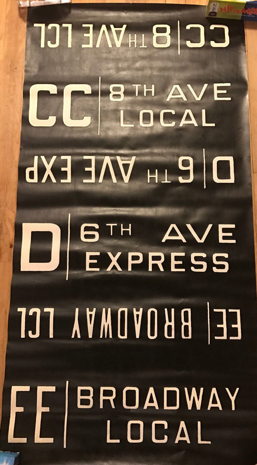 1960s IND/BMT R-27 Car Side Route Rollsign Section New York Subway Vellum