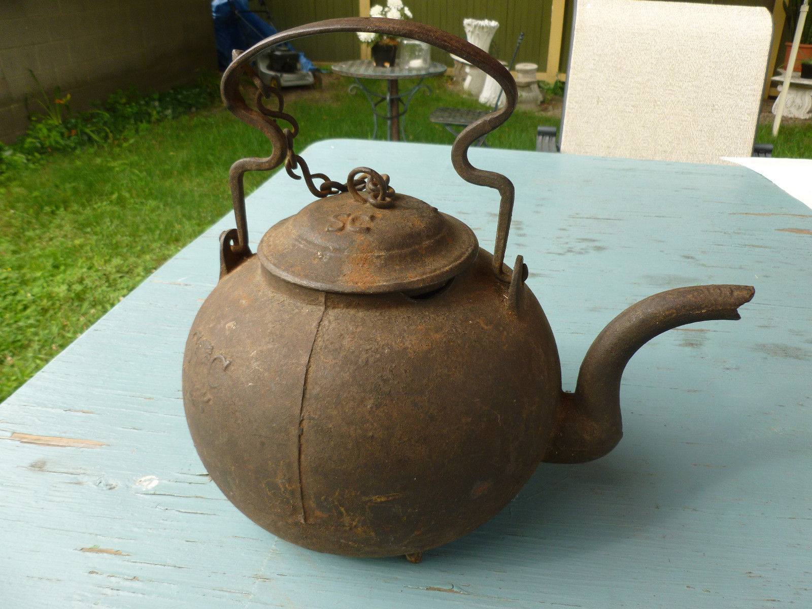 Antique 1700's  Sheldon Cook Cast Iron Kettle