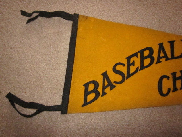 VINTAGE 1940s BASEBALL CHAMPIONS WOOL PENNANT 28 1/2 X 10