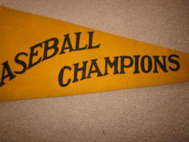 VINTAGE 1940s BASEBALL CHAMPIONS WOOL PENNANT 28 1/2 X 10