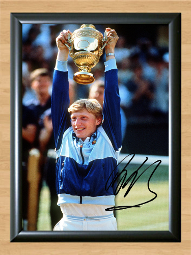 Boris Becker Tennis Wimbledon Memorabilia Signed Autographed A4 Photo Poster Aus