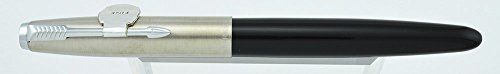 Parker Super 21 Fountain Pen - Black Barrel Fine Steel Nib 1960s New Old Stoc...