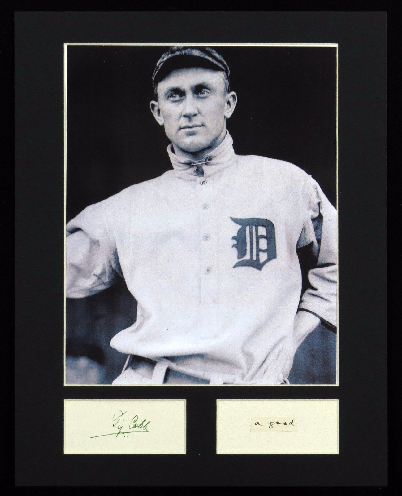 Ty Cobb 11x14 Matted Display with Hand Written Words "A Good" Letter JSA Letter