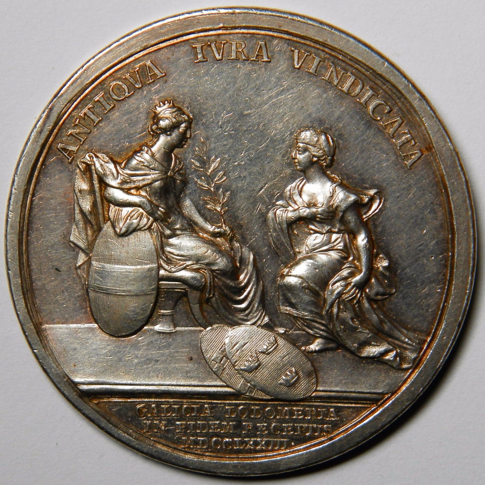 Hungary Maria Theresia Galicia's Homage silver medal 1773 XF R!