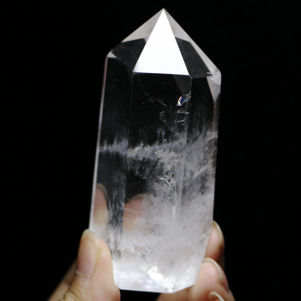 184g Top Large Natural Clear White Obelisk Quartz Point Crystal Rough Healing