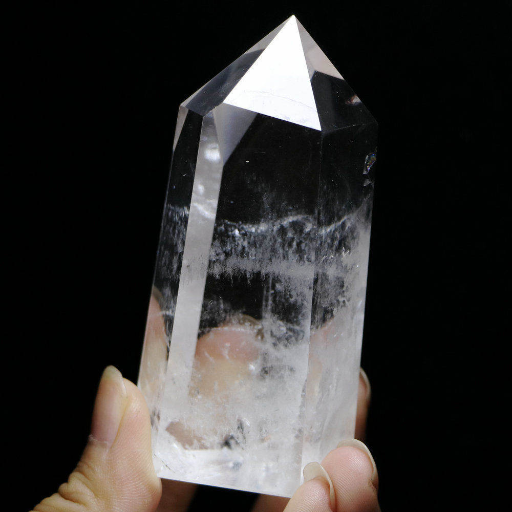 184g Top Large Natural Clear White Obelisk Quartz Point Crystal Rough Healing