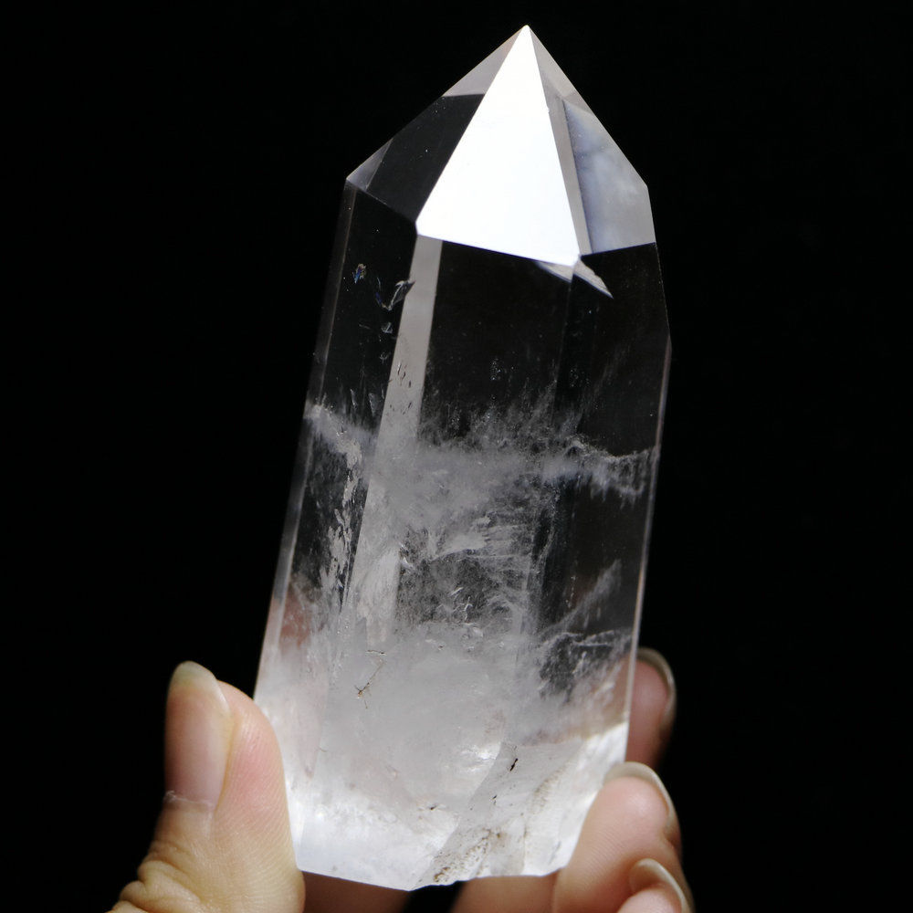 184g Top Large Natural Clear White Obelisk Quartz Point Crystal Rough Healing