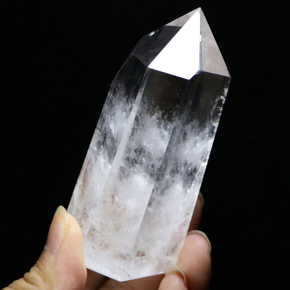 184g Top Large Natural Clear White Obelisk Quartz Point Crystal Rough Healing