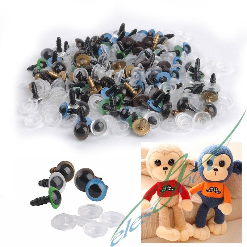 100pc 10mm Mix Color Plastic Safety Eyes For Teddy Bear Doll Animal Puppet Craft